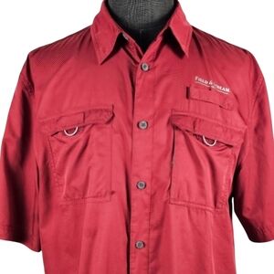 Field & Stream Smart Cool Men's Red Short Sleeve Fishing Outdoor Sport Size L